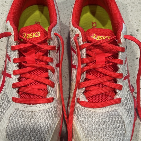 Asics Court Shoes, White & Laser Pink - Picture 10 of 11